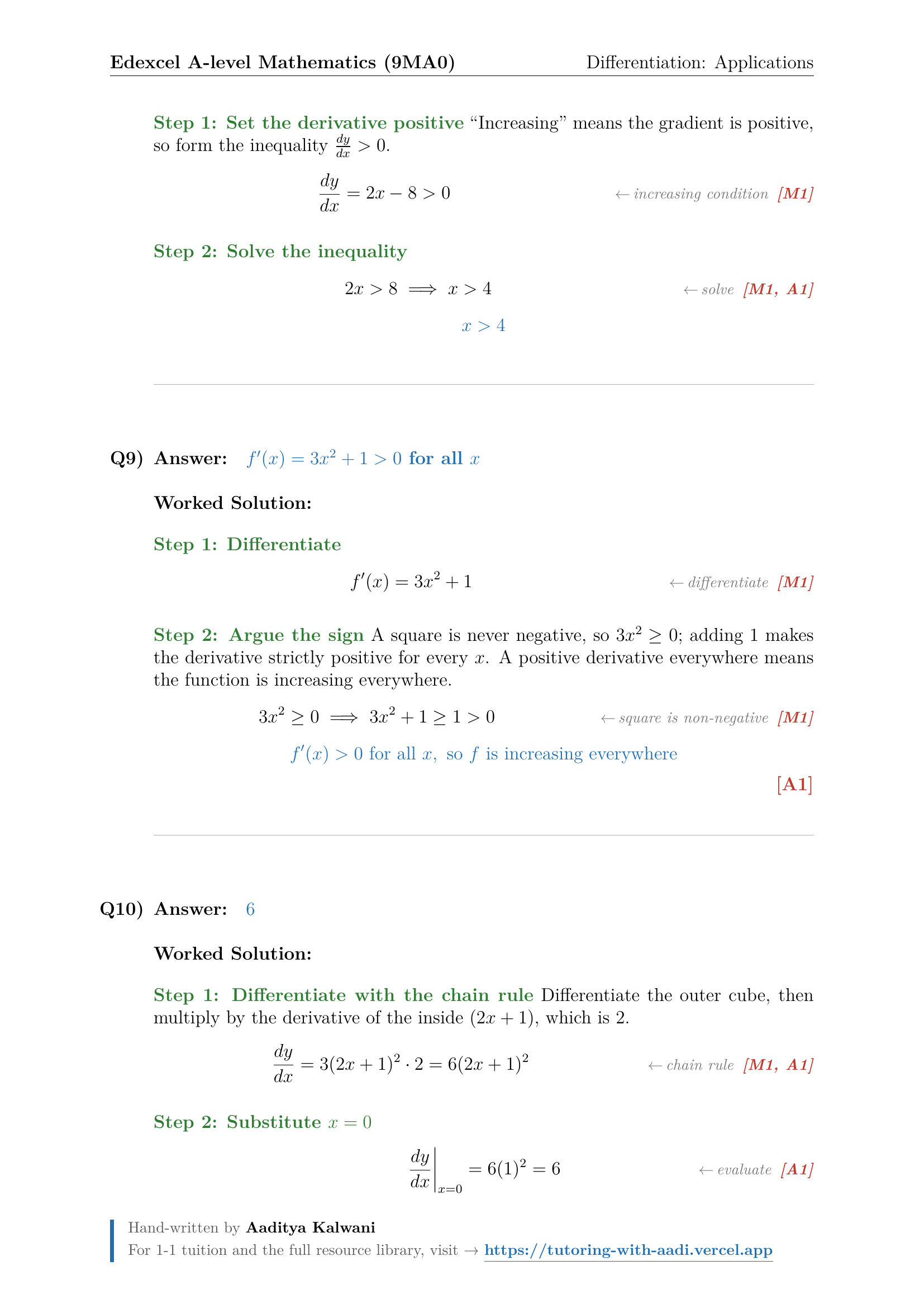 Differentation Worked Example Applications of Differentiation | 40 Worked Examples | Edexcel A-Level ...