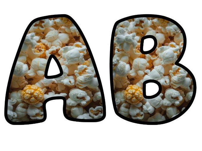 Sweet Popcorn Kernel Alphabet Letters | Classroom Display, A-Z 0-9 and Signs