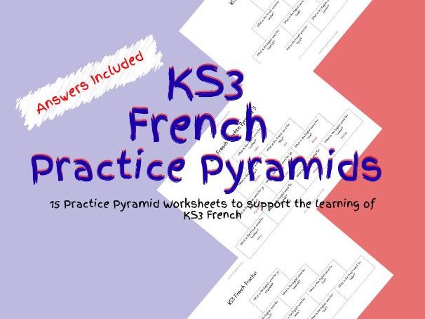 15 KS3 French Practice Pyramid Worksheets PDF