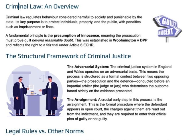 A-Level Law - Criminal Process Teaching/Revision Notes (WJEC/Eduqas/OCR/AQA)
