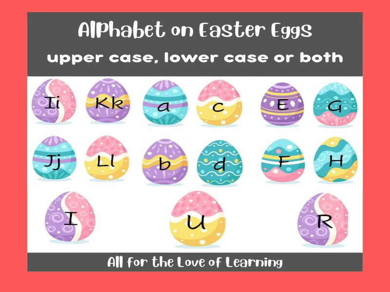 Alphabet on Easter Eggs  (Upper, Lower & Mixed)