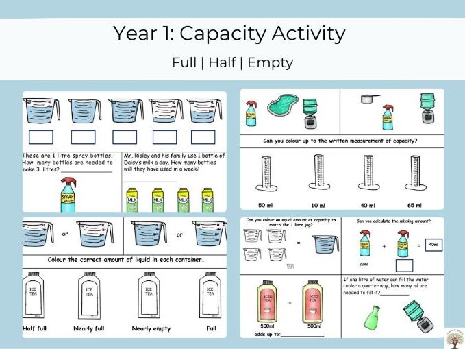 Year 1 Maths - Capacity Activities