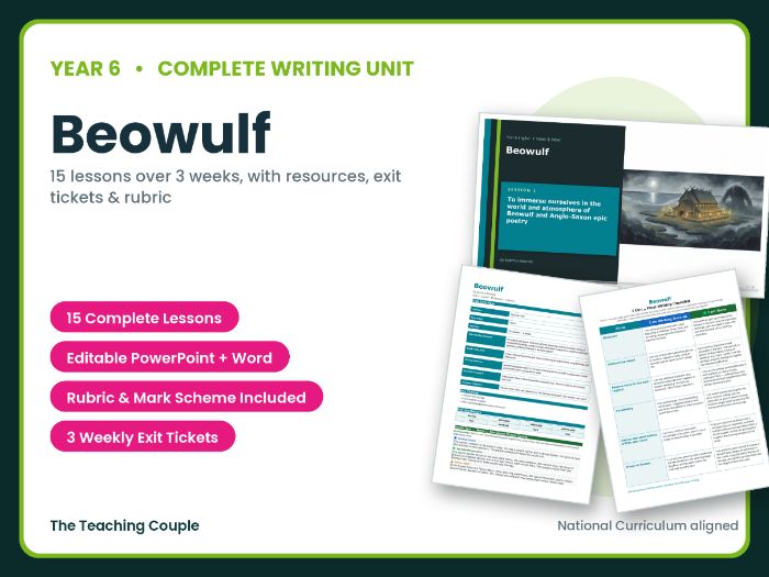 Beowulf | Year 6 English Unit | 15 Complete Lessons + Resources + Mark Scheme