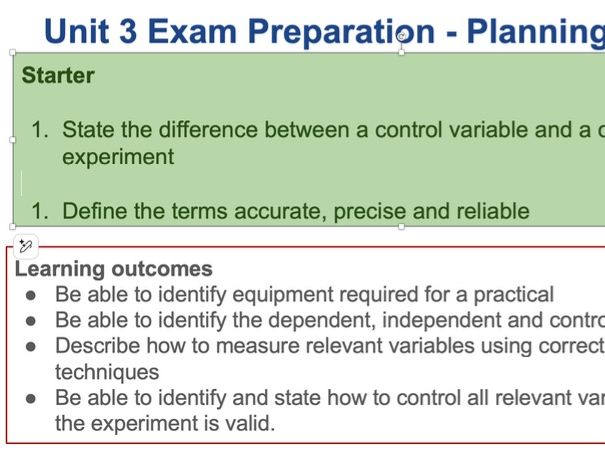 Edexcel IAL Unit 3 Preparation Lesson 2