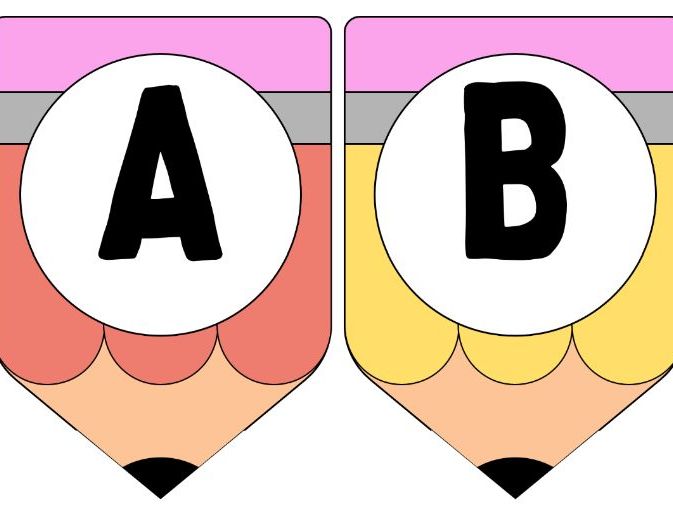 Fully Editable Alphabet Bunting Display
