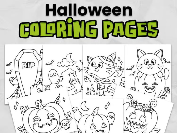 Halloween Colouring Pages | Spooky Printable Activity | EYFS & KS1 Autumn Worksheets
