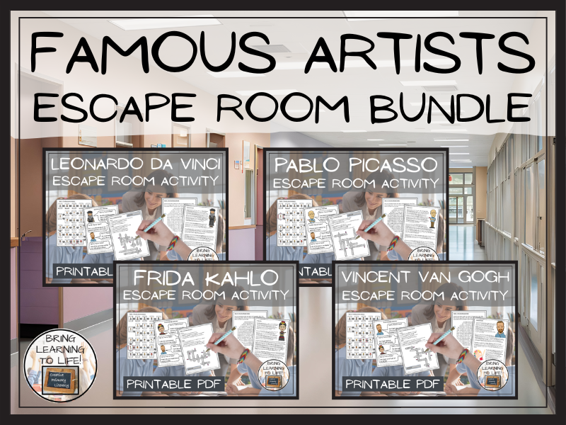 Famous Artists Escape Room Activity Bundle | Year 5 or Year 6