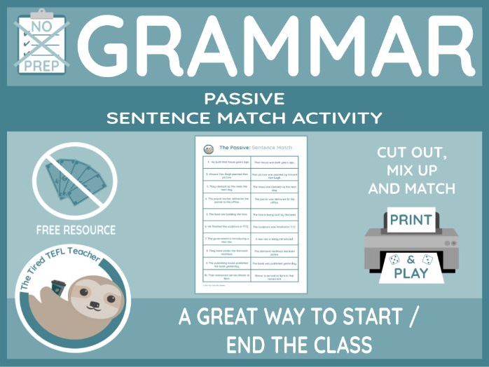 Active/Passive Sentence Matching Activity