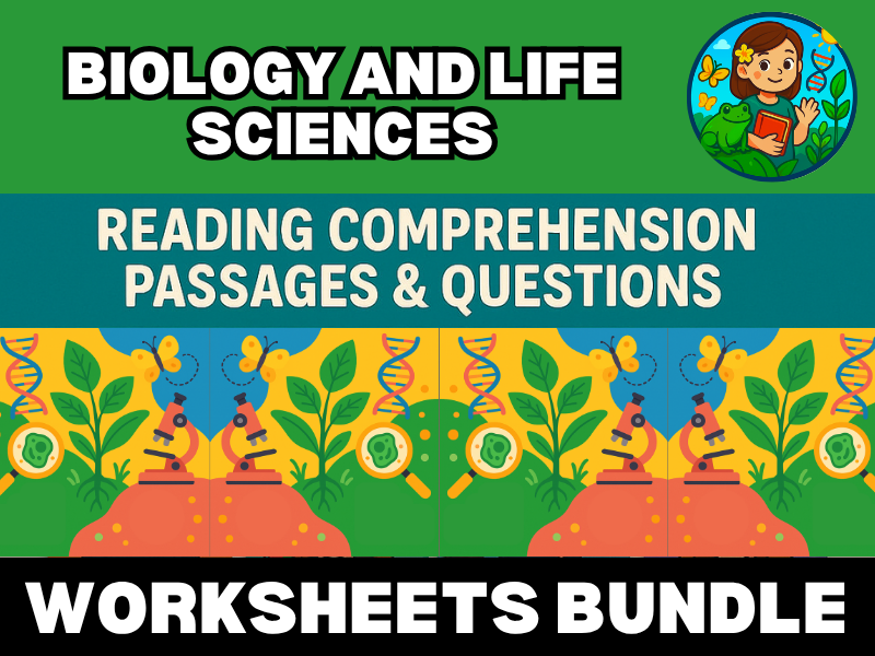 Biology and Life Sciences Reading Comprehension Passages and Questions Worksheets Bundle