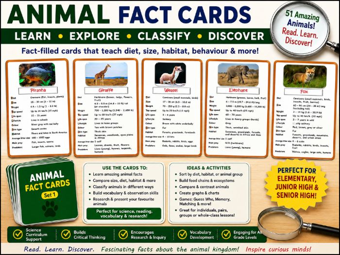 Animal Fact Cards