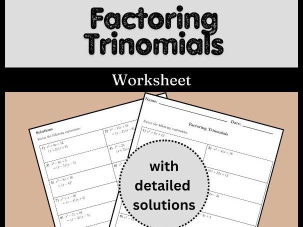 Factoring Trinomials Worksheet (with solutions)