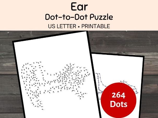 Ear Dot-to-Dot Puzzle, Human Anatomy Biology Game | Teaching Resources