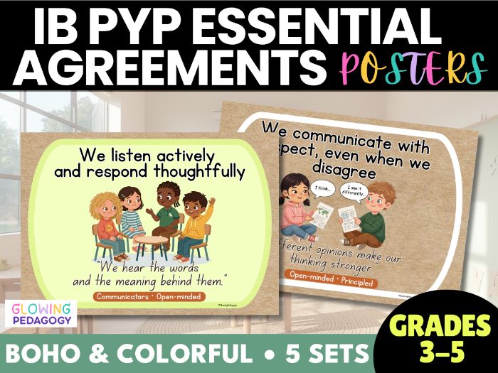 IB PYP Essential Agreements Posters | Classroom Display | Grades 3–5