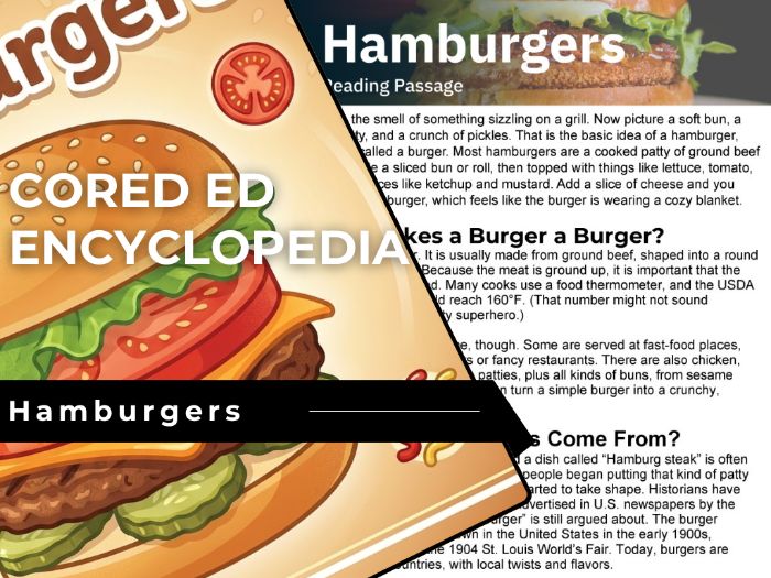 Hamburgers Reading Comprehension Passage - Cored Ed Encyclopedia