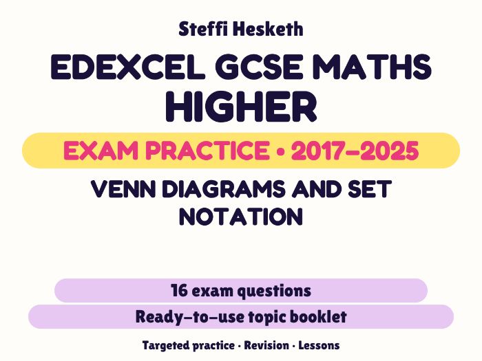 Edexcel GCSE Maths Higher: Venn diagrams and set notation Exam Questions | 2017-2025