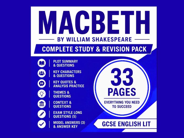 Macbeth GCSE English Literature Revision Pack | Quotes, Themes, Questions & Answers
