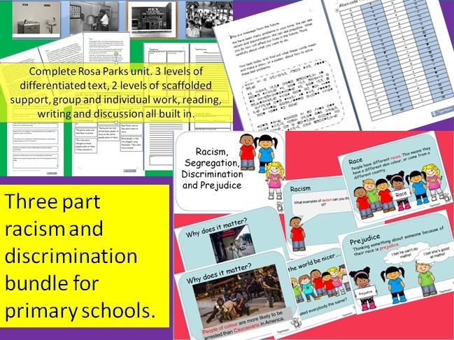 Racism and prejudice, civil rights bundle for primary schools