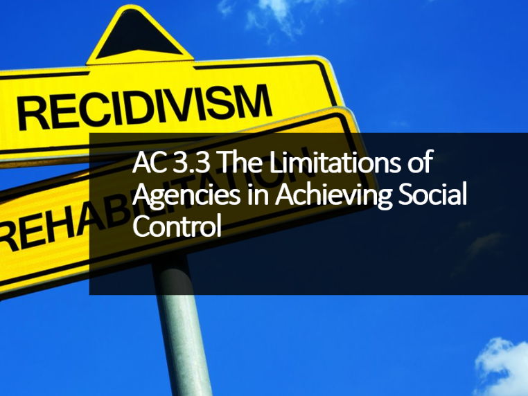 Criminology L3 WJEC UNIT 4 AC 3.3 The Limitations of Agencies in Achieving Social Control