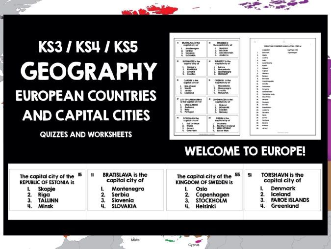 GEOGRAPHY EUROPE COUNTRIES & CAPITALS QUIZZES