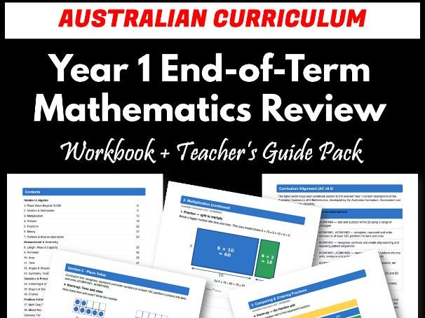 Year 1 End-of-Term Mathematics Review Pack | Australian Curriculum