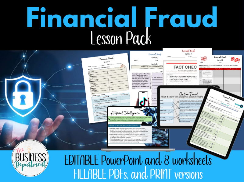 Financial Fraud Lesson Pack | Cyber Awareness | Online Scams | Case Studies |