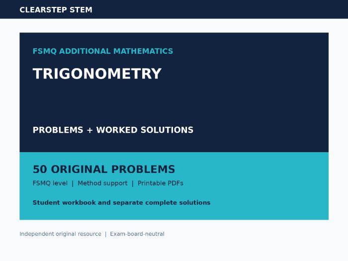 FSMQ Trigonometry Problems Worked Solutions