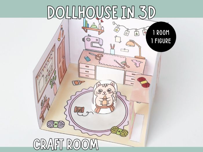 Dollhouse in 3D Craft - Craft Room