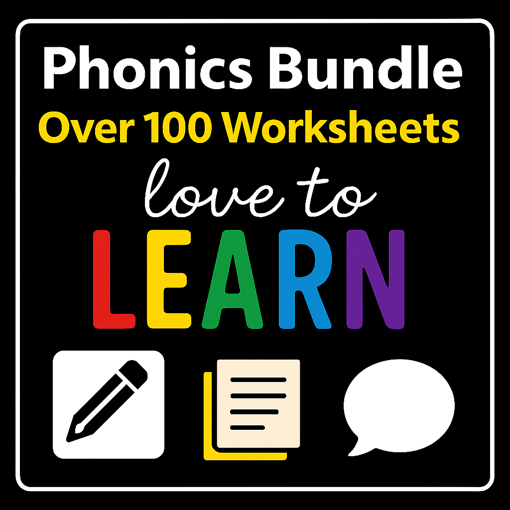 Phonics Bundle |  Over 100 Worksheets |  Phase 2 - 5 Skills |  Reading & Writing Practice