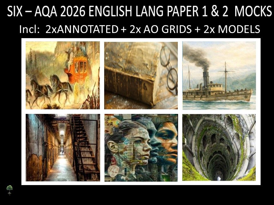 SIX AQA 2026 English Language Paper 1 & 2 Mocks + Annotated, AO Grids, Models