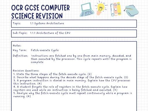 OCR GCSE Computer Science (J277) – Complete Revision Workbook (216 pages)