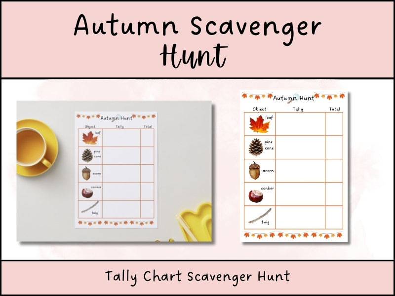 Autumn Scavenger Hunt Tally Chart Activity