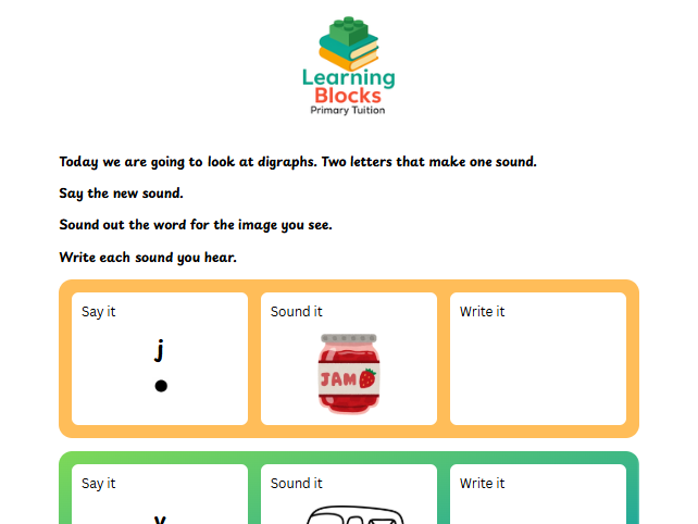 Phase 3 Phonics Activity Sheet