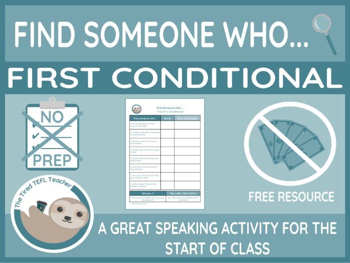 ESL Find Someone Who Activity - The First Conditional
