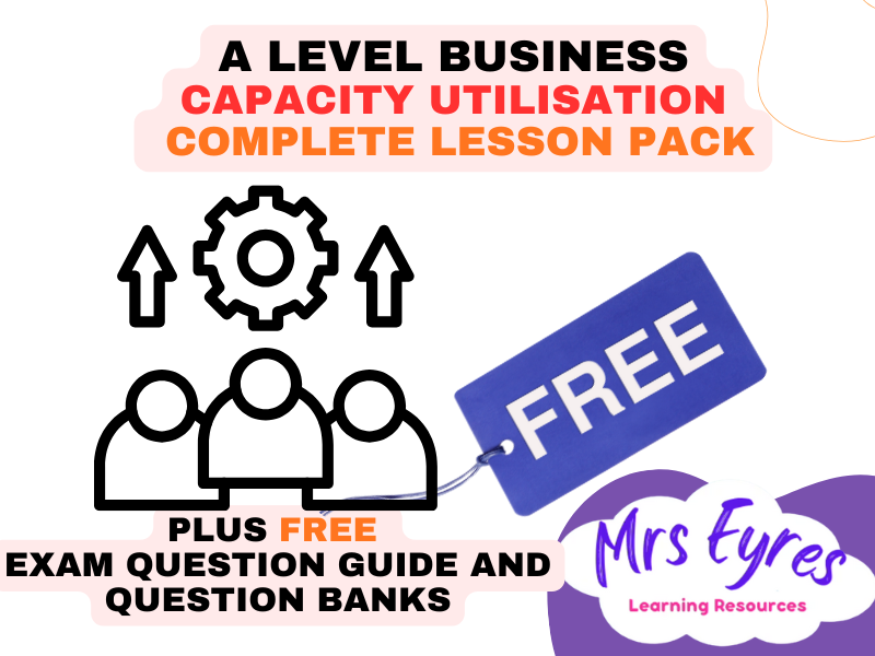 A-Level Business Capacity Utilisation Complete Lesson PowerPoint + FREE Exam Guide
