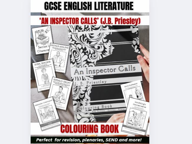 Priestley |  An Inspector Calls | GCSE English Literature | Fun Colouring Book | Revision | Starters