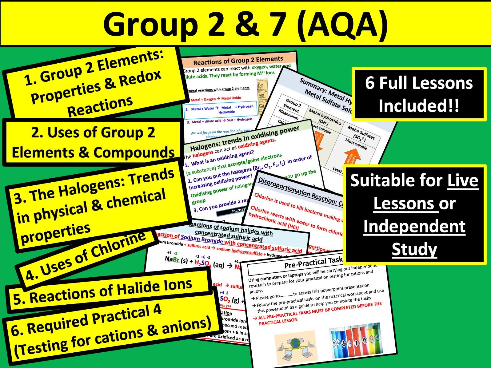Group 2 and 7 (AQA)