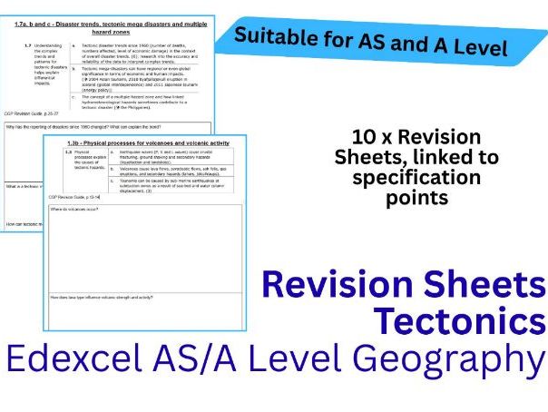 Edexcel AS/A Level Geography - Tectonics - Revision Homework Sheets