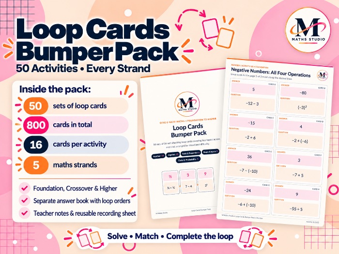Loop Card Bumper Pack - 50 GCSE & IGCSE Maths Activities