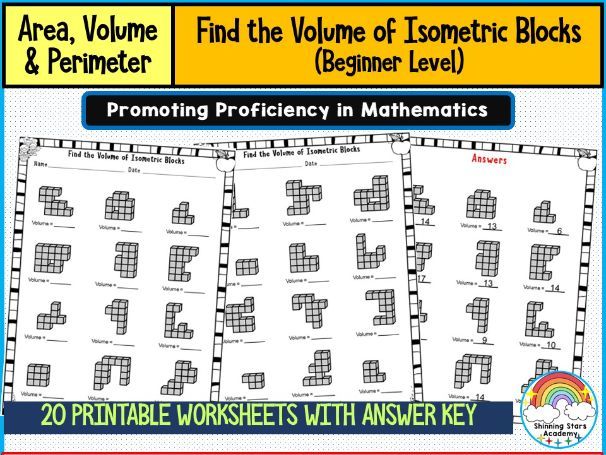 Find the Volume of Isometric Blocks – Worksheets & Practice Activities