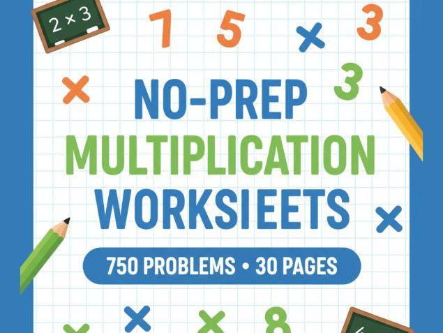 30 Multiplication Worksheets for KS2