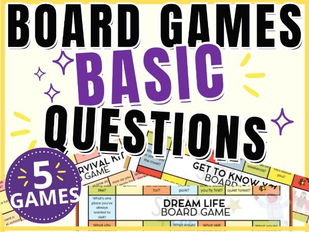 5 ESL Speaking Board Games | No-prep Printable Conversation Games (A1–A2)