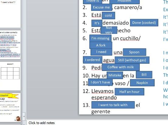 Problemas y quejas en un restaurante: Problems and complaints in a restaurant