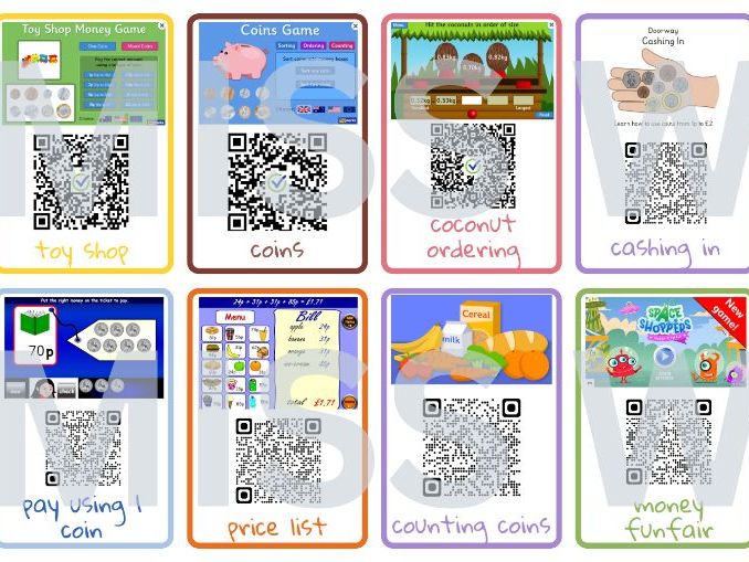 Money Maths Games QR Flashcards