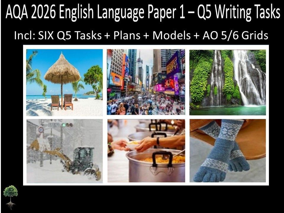 Six Q5 - AQA 2026 GCSE English Language Paper 1 | Plans, Sentence Banks, AO Grids, Models