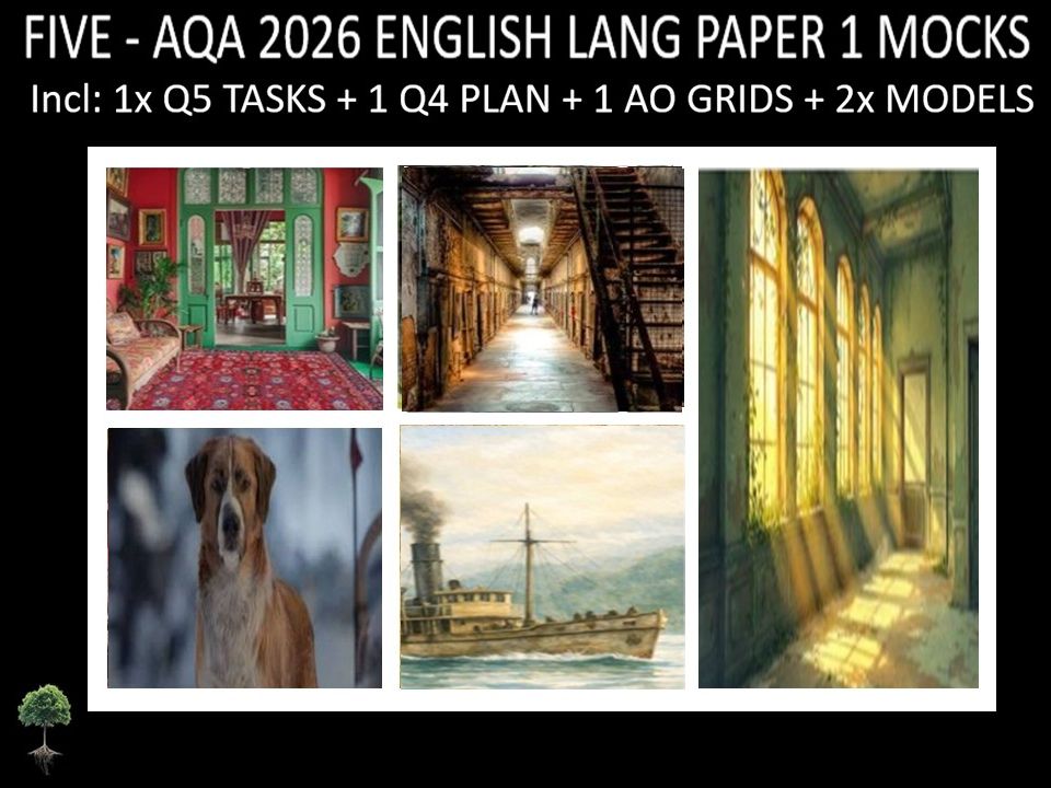 FIVE - AQA PAPER 1 | 2026 FULL MOCKS | Q5 TASKS | Q4 PLAN |AO GRIDS | MODELS