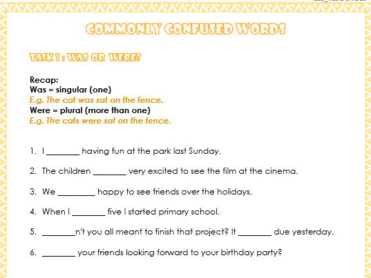 Super SPAG - English - Using Commonly Confused Words - Activity Worksheets