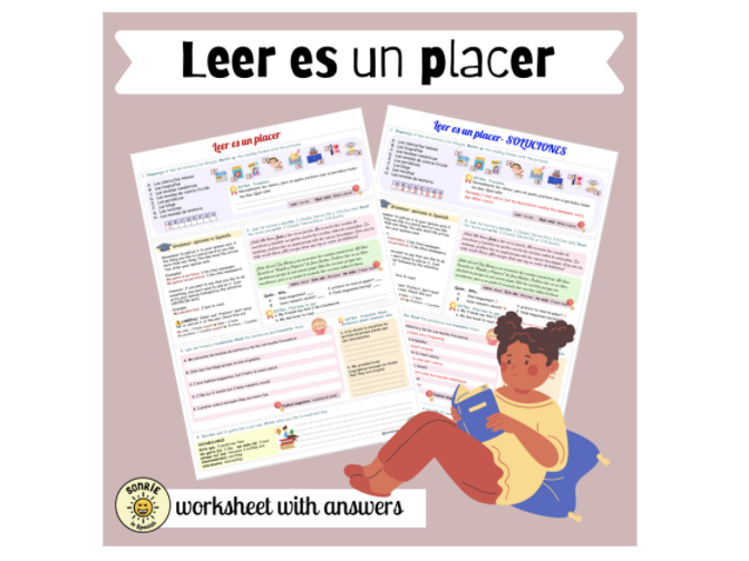 Mi gente: Leer es un placer. Opiniones. Spanish GCSE Free time activities: reading. Answers