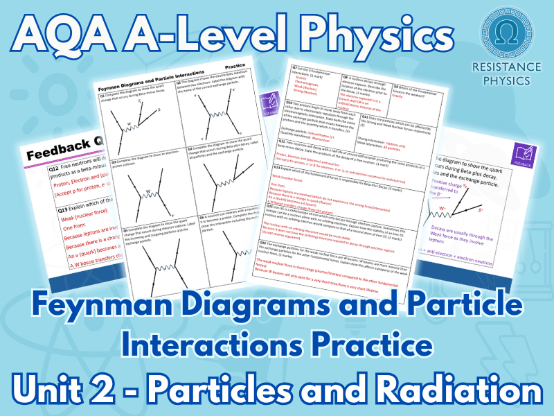 Feynman Diagrams and Particle Interactions Practice (Worksheet and Solutions)