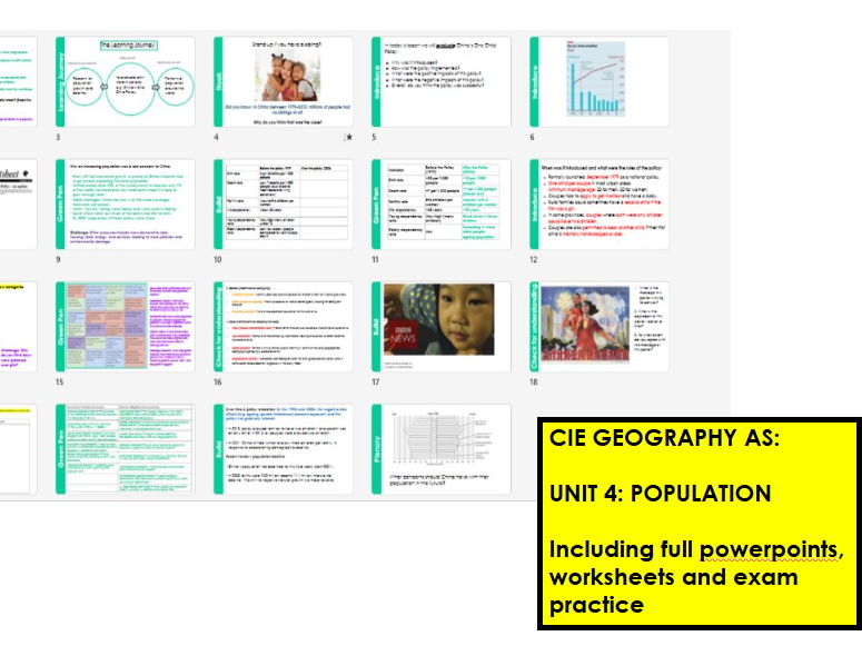 CIE AS Level Geography Unit 4 Population