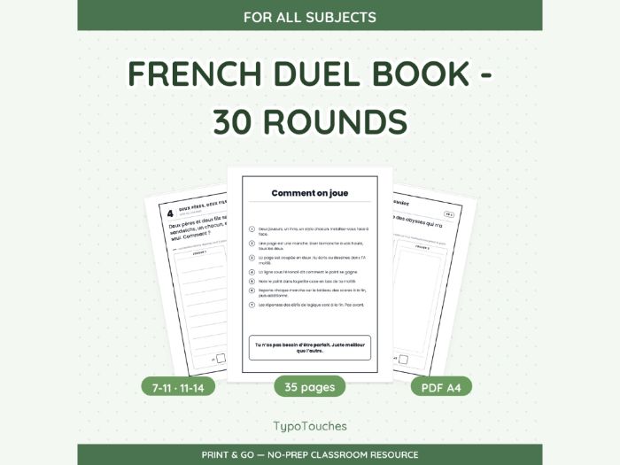 French Duel Book - 30 Rounds | 35 Sheets